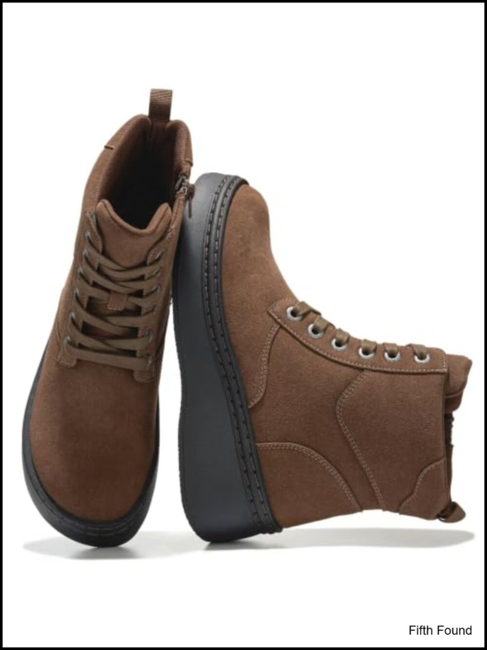 Women's Genuine Leather Platform Ankle Boots 2.83in Heel Zip Suede